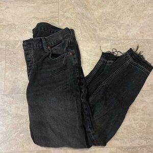 Old Navy Black Distressed Cuff Jeans